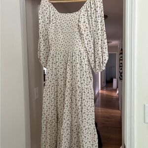 Neuflora Cream Floral Midi Dress
